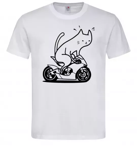 Чоловіча футболка Cat rider Білий фото