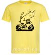 Мужская футболка Cat rider Лимонный фото