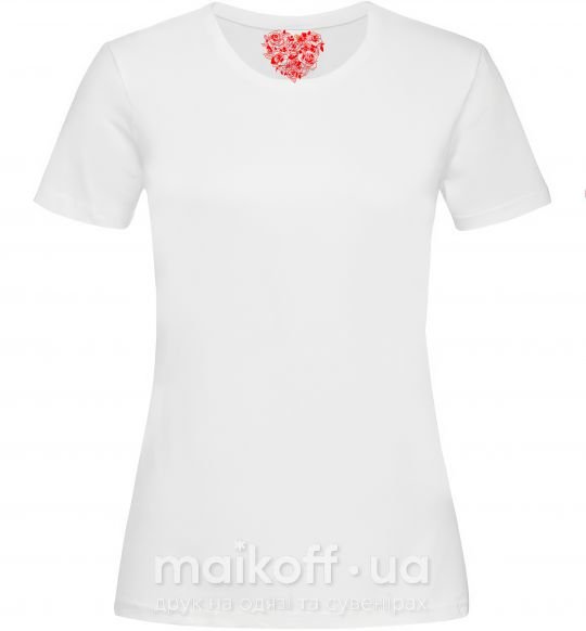Жіноча футболка Rose heart Білий фото