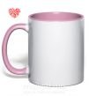Чашка з кольоровою ручкою Rose heart Ніжно рожевий фото