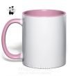 Чашка с цветной ручкой Wedding cat Нежно розовый фото