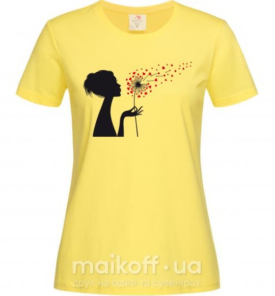 Женская футболка Любовь одуванчик Лимонный фото