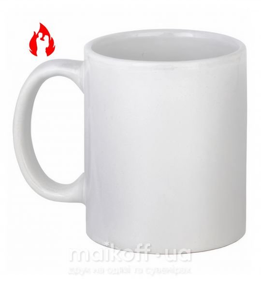 Чашка керамическая Пламя любви Белый фото