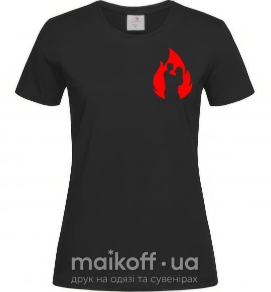 Жіноча футболка Пламя любви Чорний фото