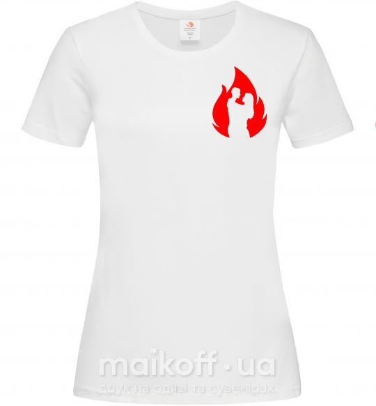 Женская футболка Пламя любви Белый фото