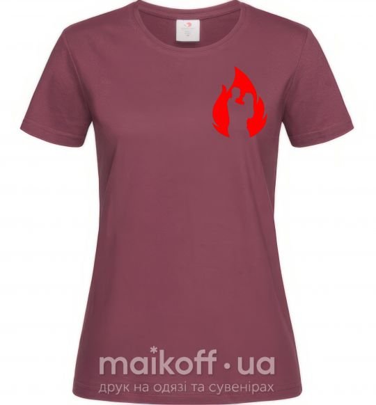 Женская футболка Пламя любви Бордовый фото