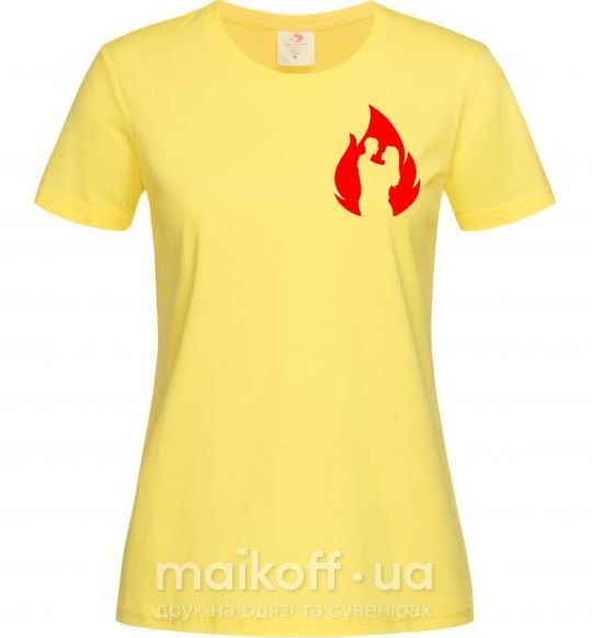 Женская футболка Пламя любви Лимонный фото