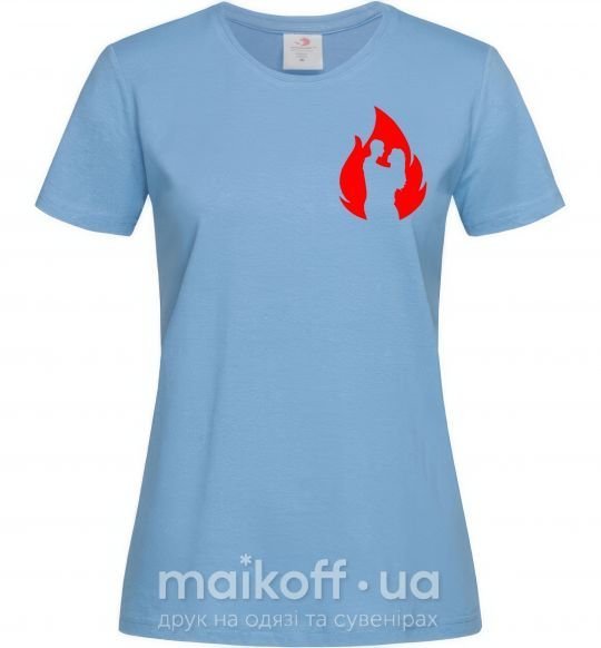Жіноча футболка Пламя любви Блакитний фото