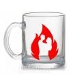 Чашка стеклянная Пламя любви Прозрачный фото