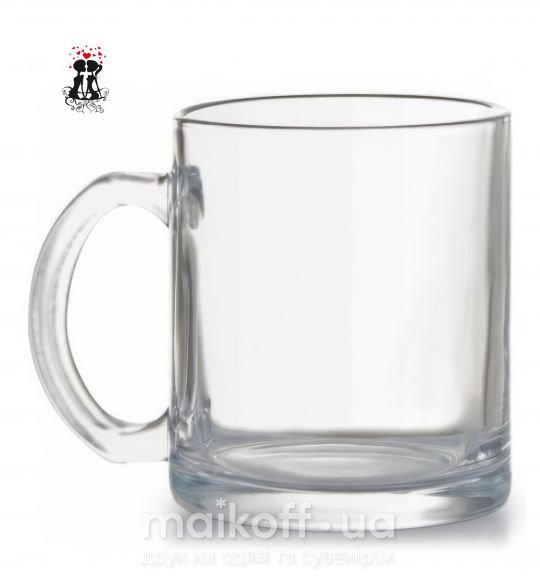 Чашка скляна Пара на лавочке Прозорий фото