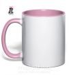 Чашка с цветной ручкой Пара на лавочке Нежно розовый фото