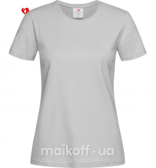 Жіноча футболка Girl heart Сірий фото