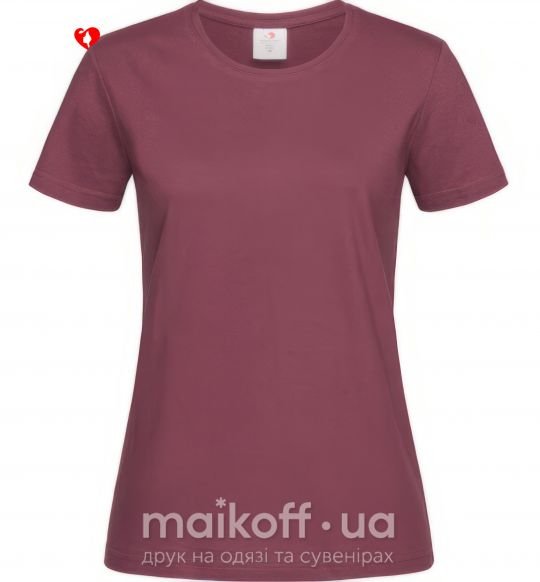 Женская футболка Girl heart Бордовый фото