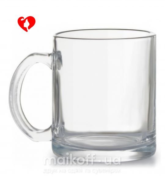 Чашка скляна Girl heart Прозорий фото