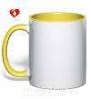 Чашка с цветной ручкой Girl heart Солнечно желтый фото
