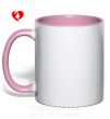 Чашка з кольоровою ручкою Girl heart Ніжно рожевий фото