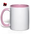 Чашка с цветной ручкой Возлюбленная пара силуэт Нежно розовый фото