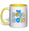 Чашка с цветной ручкой Best son Лимонный фото