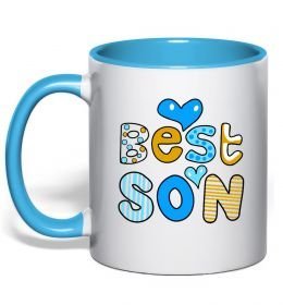 Чашка с цветной ручкой Best son