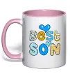 Чашка с цветной ручкой Best son Нежно розовый фото