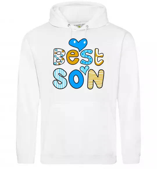 Мужская толстовка (худи) Best son Белый фото