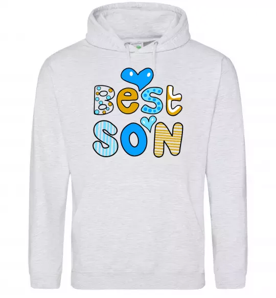 Мужская толстовка (худи) Best son Серый меланж фото