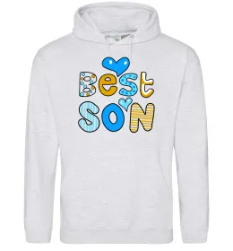 Мужская толстовка (худи) Best son Серый меланж фото