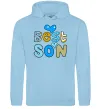 Мужская толстовка (худи) Best son Голубой Мужская толстовка (худи) Best son Голубой фото