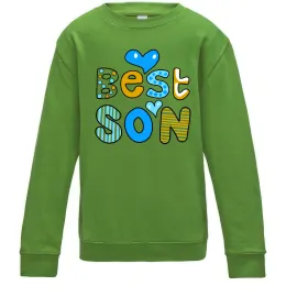 Детский Свитшот Best son Лаймовый фото