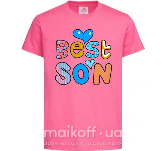 Дитяча футболка Best son Яскраво-рожевий фото