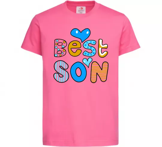Детская футболка Best son Ярко-розовый фото