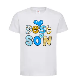 Дитяча футболка Best son Білий фото