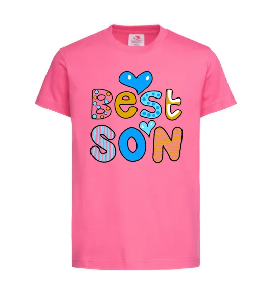 Детская футболка Best son Ярко-розовый фото