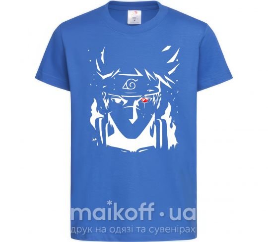 Детская футболка Naruto kakashi силуэт Ярко-синий фото