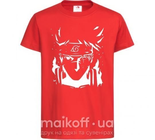 Детская футболка Naruto kakashi силуэт Красный фото