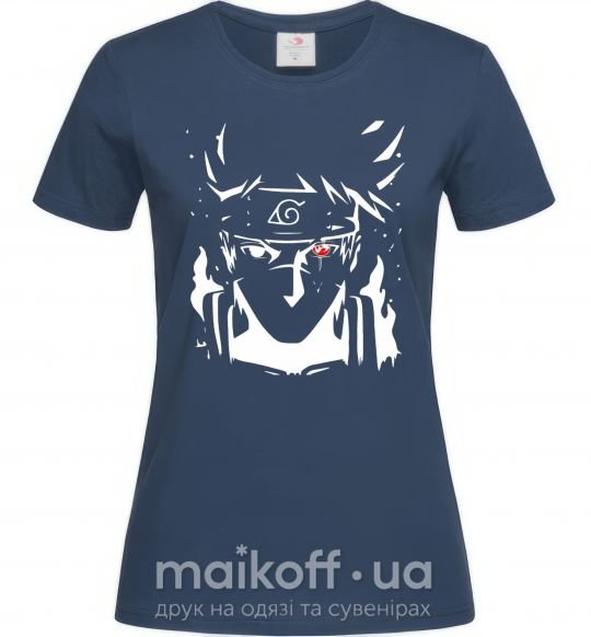 Женская футболка Naruto kakashi силуэт Темно-синий фото