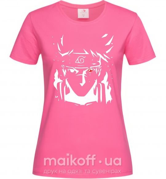 Жіноча футболка Naruto kakashi силуэт Яскраво-рожевий фото