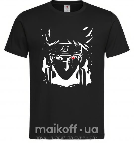 Мужская футболка Naruto kakashi силуэт Черный фото