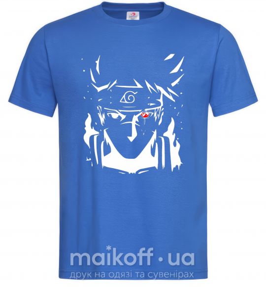 Мужская футболка Naruto kakashi силуэт Ярко-синий фото