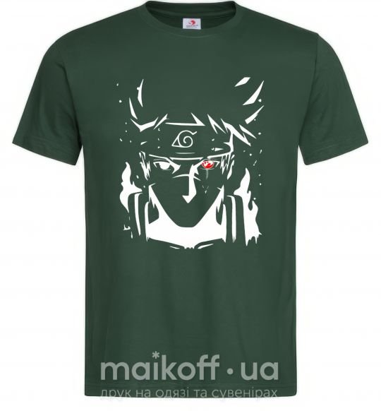 Мужская футболка Naruto kakashi силуэт Темно-зеленый фото