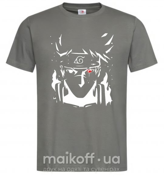 Мужская футболка Naruto kakashi силуэт Графит фото
