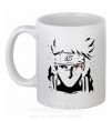 Чашка керамічна Naruto kakashi силуэт Білий фото