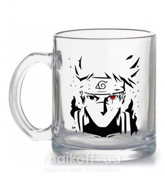 Чашка скляна Naruto kakashi силуэт Прозорий фото