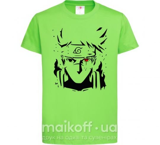 Дитяча футболка Naruto kakashi силуэт Лаймовий фото