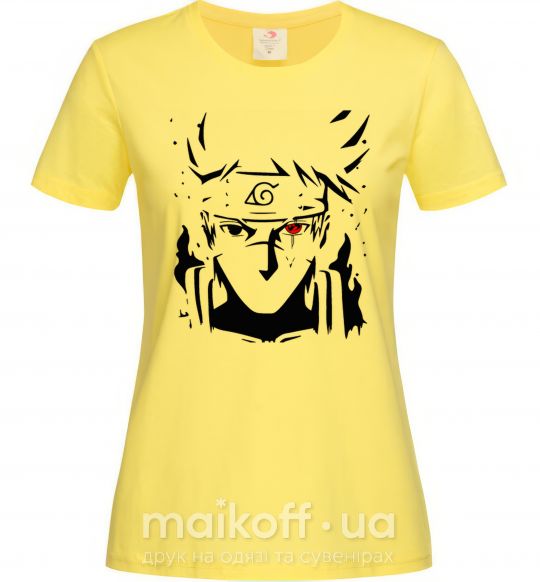 Женская футболка Naruto kakashi силуэт Лимонный фото
