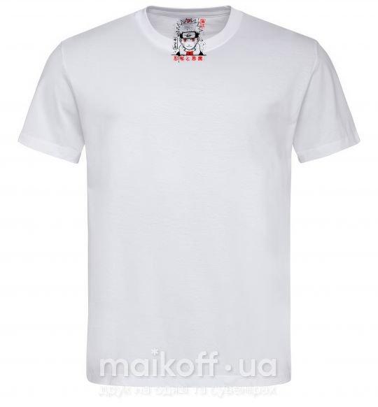 Чоловіча футболка Naruto иероглифы Білий фото