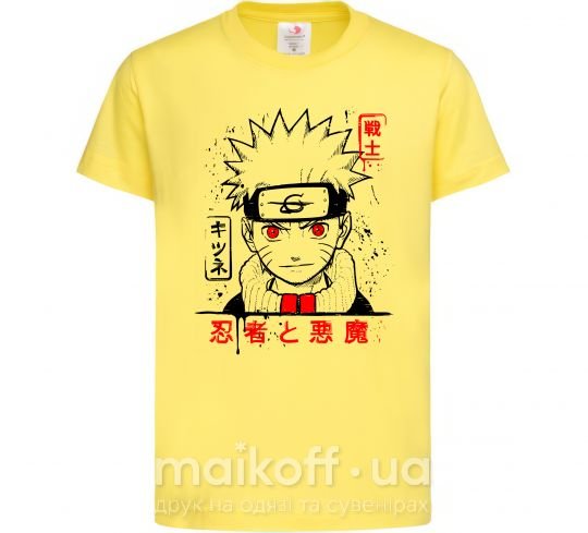 Детская футболка Naruto иероглифы Лимонный фото