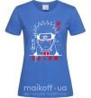 Женская футболка Naruto иероглифы Ярко-синий фото
