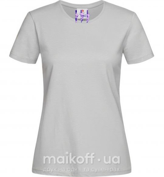 Жіноча футболка Наруто ножі Сірий фото