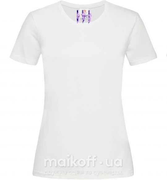 Женская футболка Наруто ножі Белый фото
